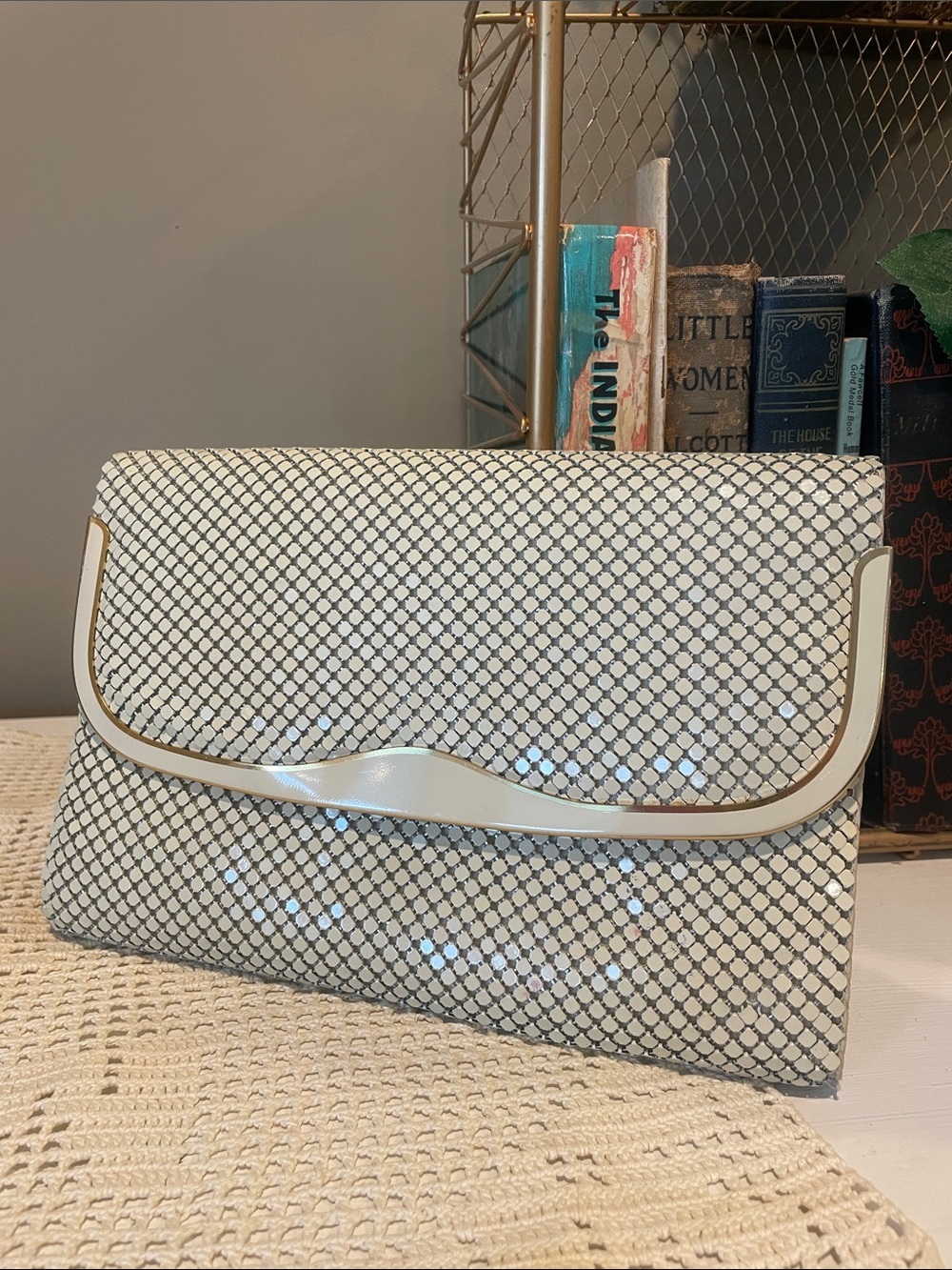 Vintage ivory   Clutch Bag